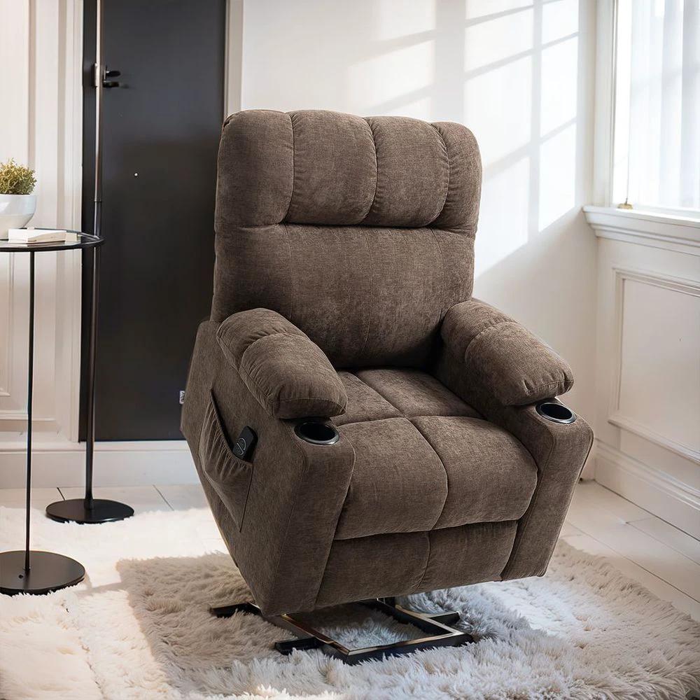 Heavy Duty Riser and Recliner Chair Lift Chair for the Elderly, Brown by HOMCOM