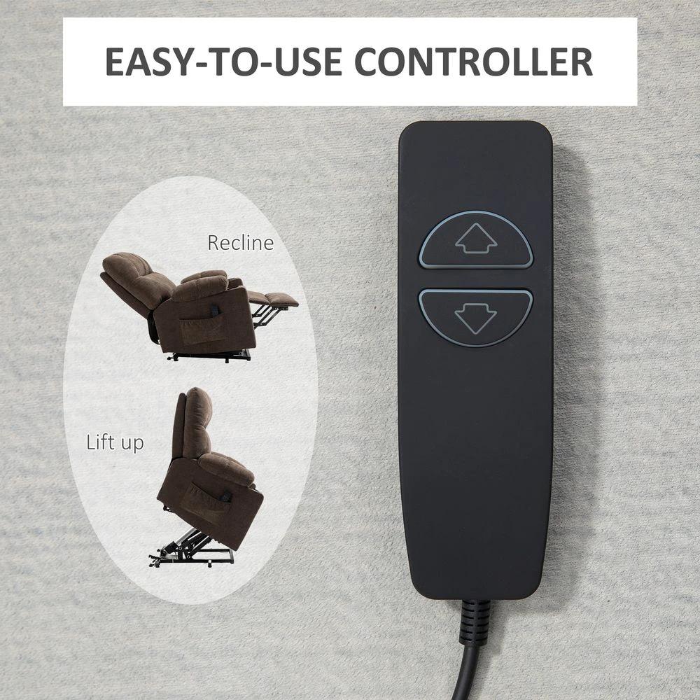 Heavy Duty Riser and Recliner Chair Lift Chair for the Elderly, Brown by HOMCOM