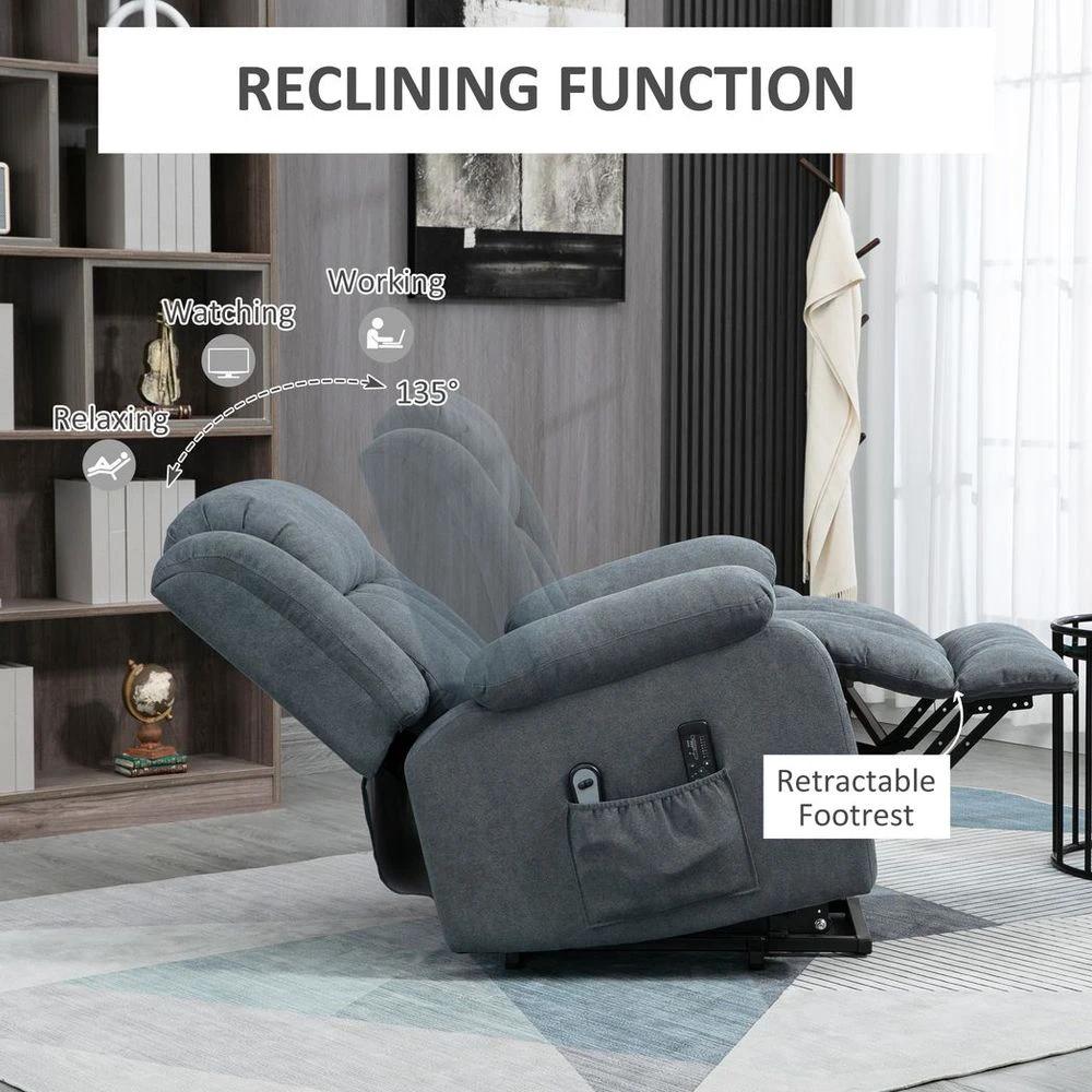 Heavy Duty Riser and Recliner Chair Lift Chair for the Elderly Dark Grey by HOMCOM