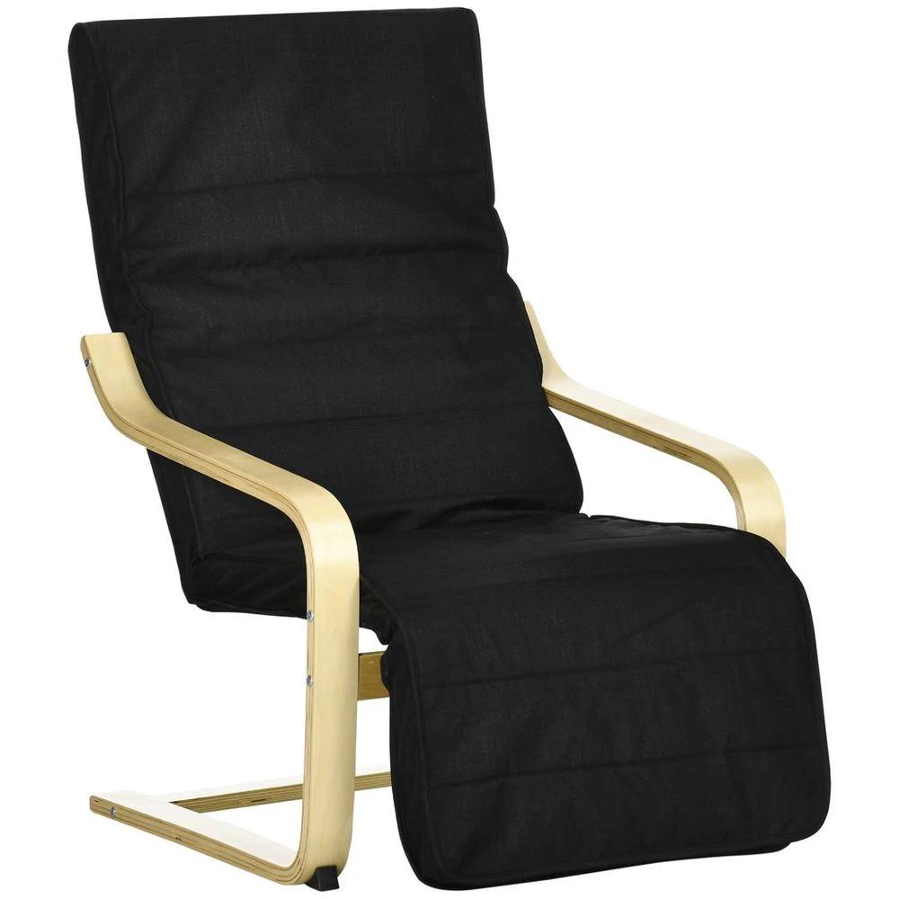 Lounge Chair Recliner Adjustable Footrest Home Black by HOMCOM