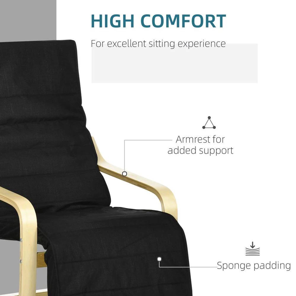 Lounge Chair Recliner Adjustable Footrest Home Black by HOMCOM