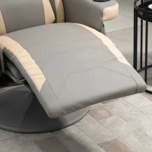 Manual Recliner Armchair PU Sofa Chair w/ Adjustable Leg Rest & 135� Reclining by HOMCOM