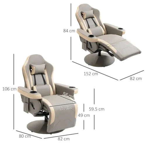 HOMCOM Manual Recliner Armchair PU Sofa Chair w/ Adjustable Leg Rest & 135� Reclining - Recliner