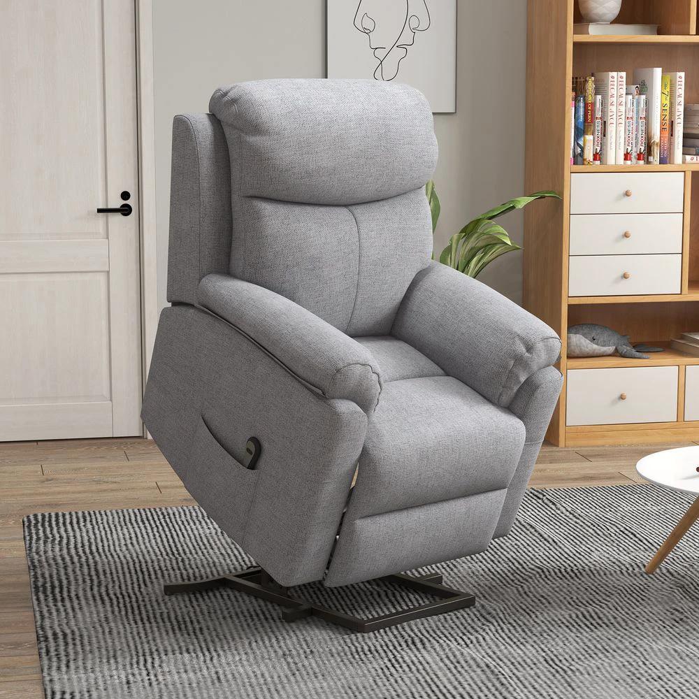 Power Lift Chair Electric Riser Recliner with Remote Control, Grey by HOMCOM