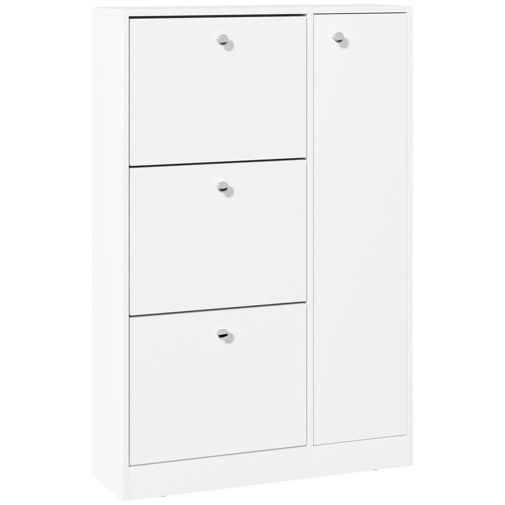 4 Compartment Shoe Storage Cabinet w/ Shelves Footwear Home Office Hallway by HOMCOM