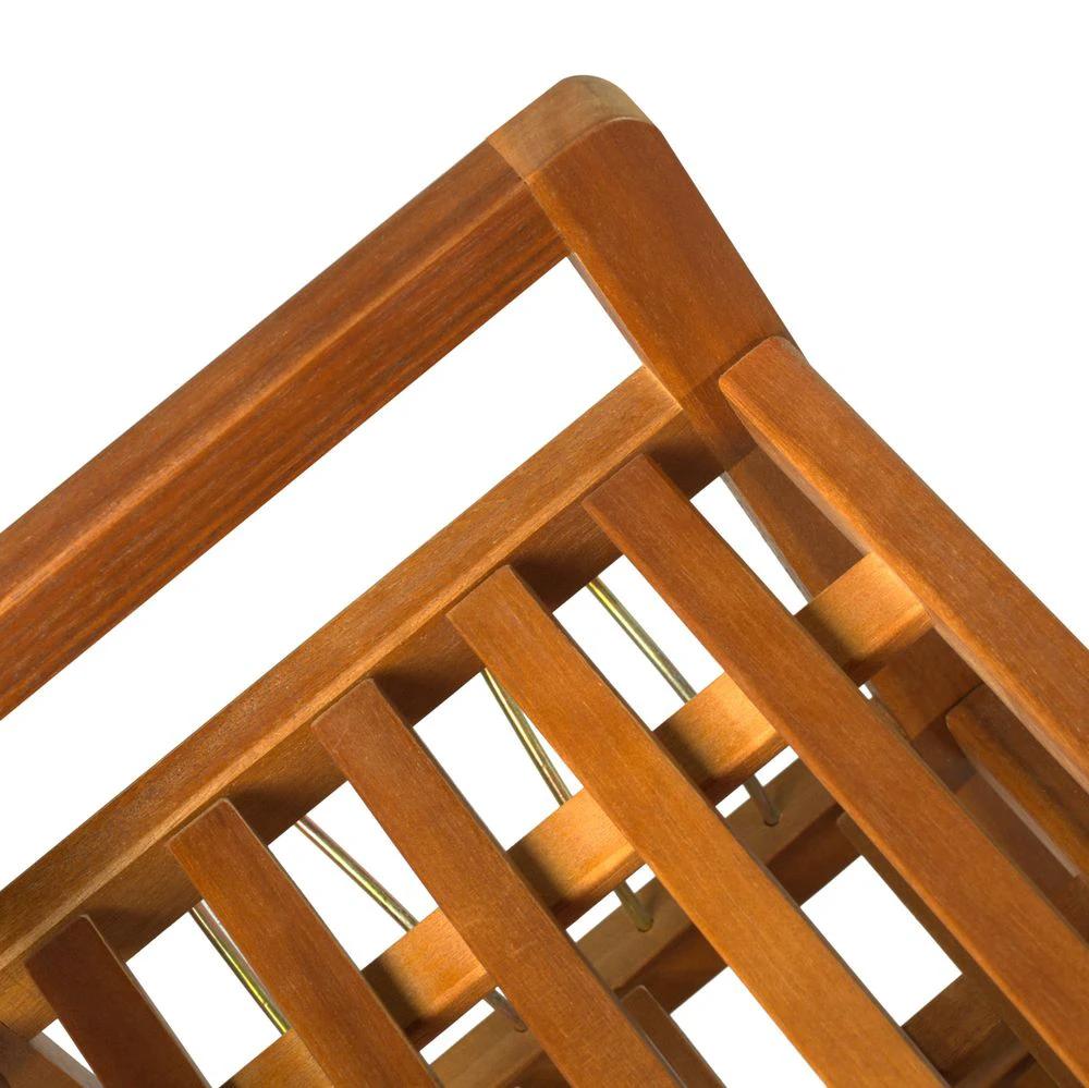 HOMCOM 5-Tier Shoe Rack Acacia Wood Shoe Storage Shelf Teak - Uncategorized Shoe Storage