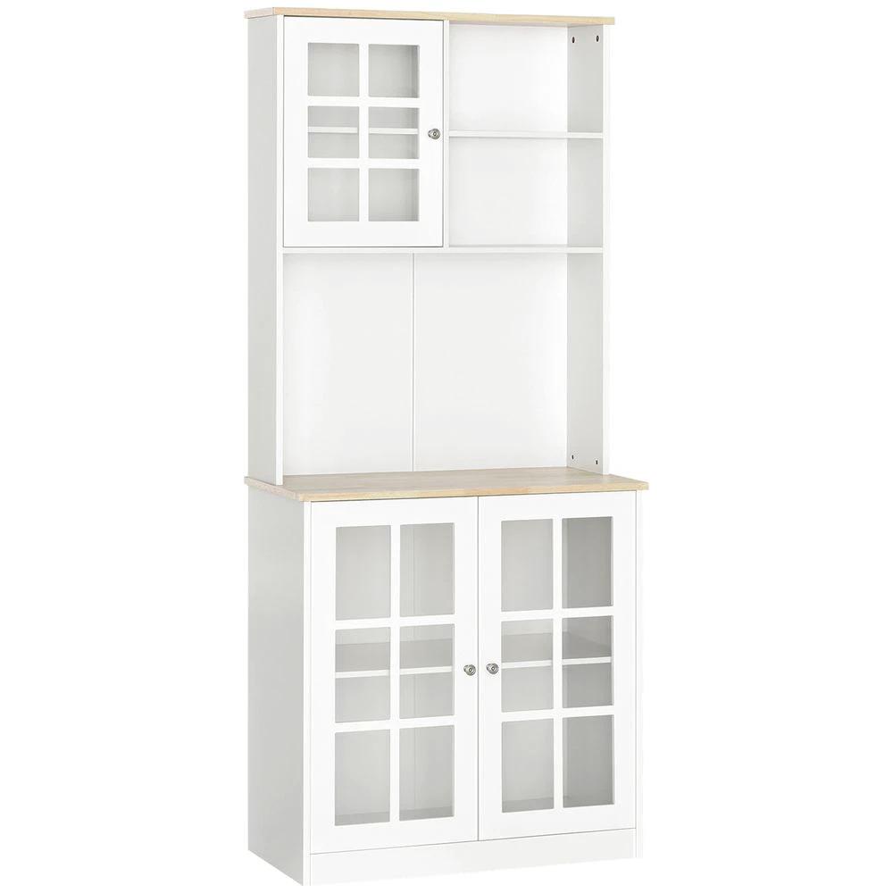 183cm Sideboard Grid Glass Doors Shelves Kitchen Homcom 72" Solid w/Glass Door by HOMCOM