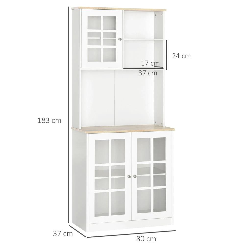 183cm Sideboard Grid Glass Doors Shelves Kitchen Homcom 72" Solid w/Glass Door by HOMCOM