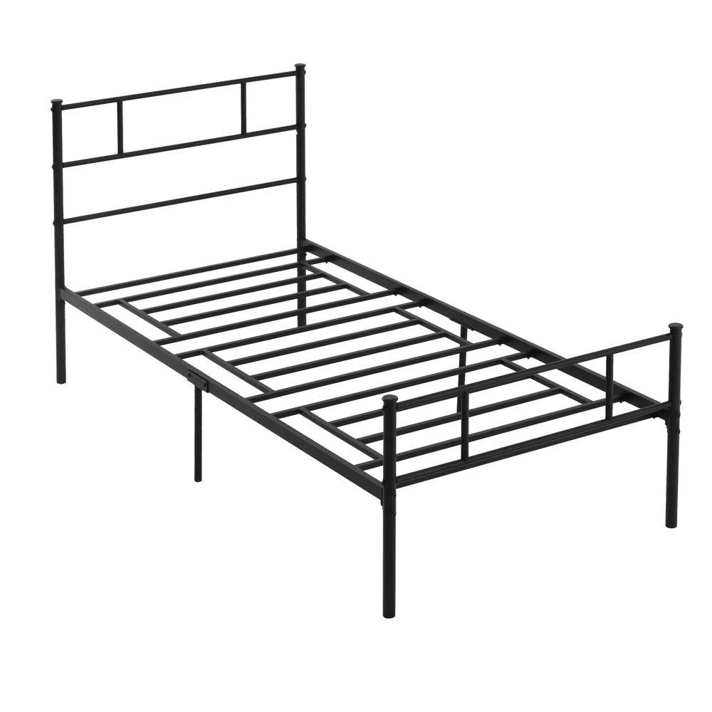 HOMCOM Single Metal Bed Frame Headboard and Footboard, Underbed Storage Space - Uncategorized Single Bed