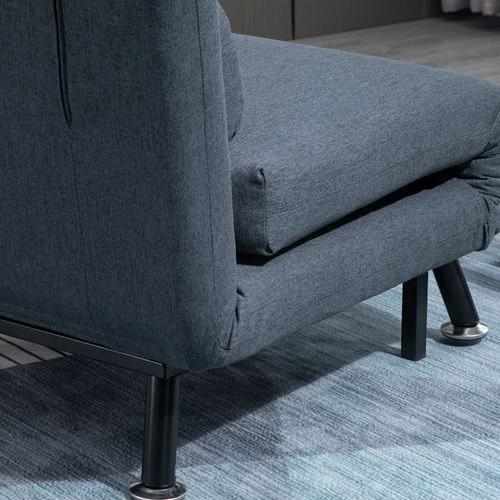 Faux Suede 5-Position Futon Single Sofa Bed Black by HOMCOM