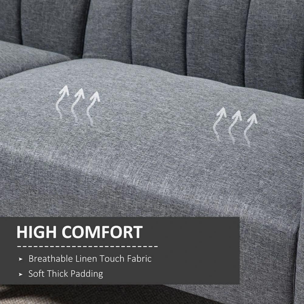 Two Seater Sofa Bed w/ Adjustable Backrest for Living Room, Guest Room by HOMCOM