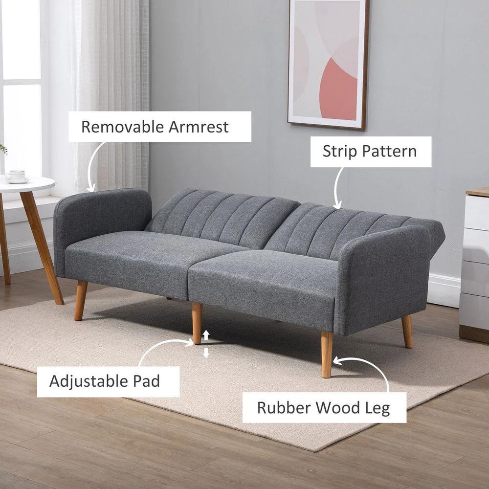 Two Seater Sofa Bed w/ Adjustable Backrest for Living Room, Guest Room by HOMCOM