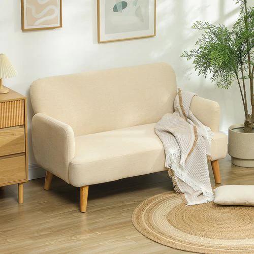HOMCOM 2 Seater Sofa with 21cm Thick Padding and Wood Legs by HOMCOM
