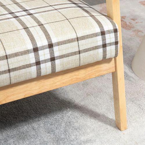2 Seater Sofa with Rubber Wood Frame Linen Fabric Love Seat Small Couch by HOMCOM