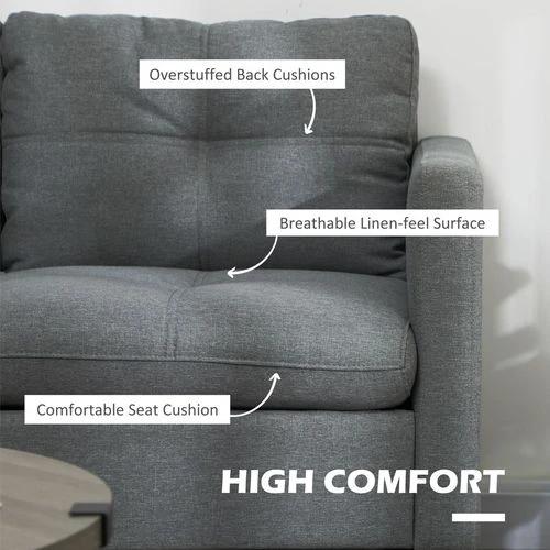 HOMCOM HOMCOM Modern Loveseat Sofa Upholstered 2 Seater Settee for Living Room Bedroom - Sofa
