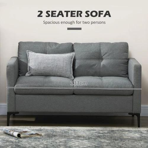 HOMCOM HOMCOM Modern Loveseat Sofa Upholstered 2 Seater Settee for Living Room Bedroom - Sofa