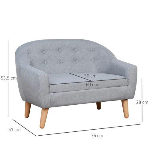 Kids Mini Sofa Children Armchair Seating Chair Bedroom Playroom Furniture Grey by HOMCOM