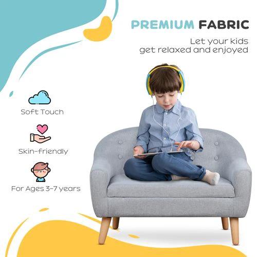 Kids Mini Sofa Children Armchair Seating Chair Bedroom Playroom Furniture Grey by HOMCOM