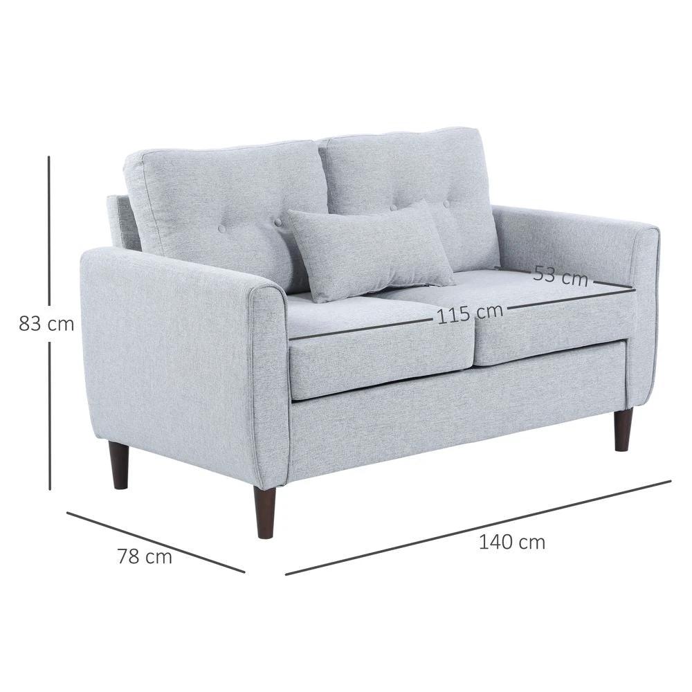 Modern Chic Loveseat with Armrest Spring Padding for Home Office by HOMCOM