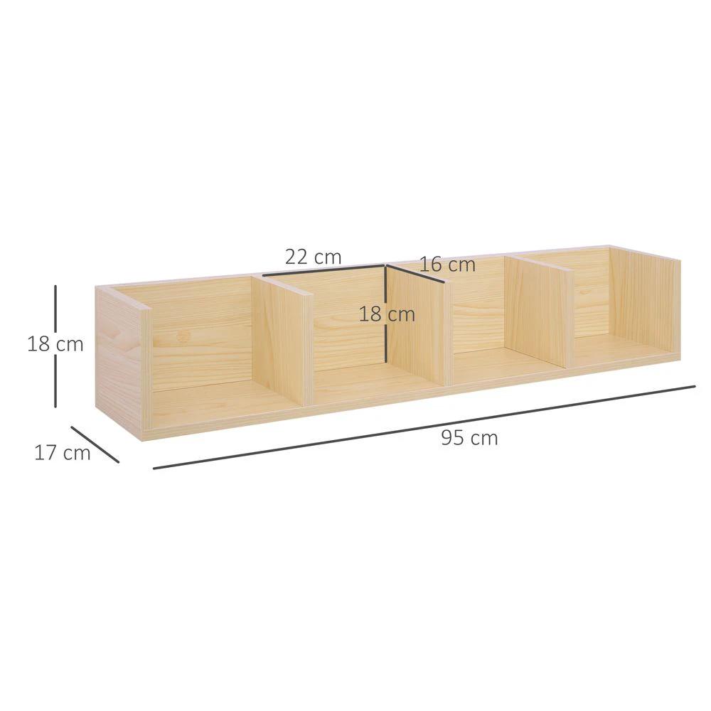 HOMCOM 95Lx17Wx16.5H cm Multi-Media Storage Wooden Shelf - Uncategorized TV Unit