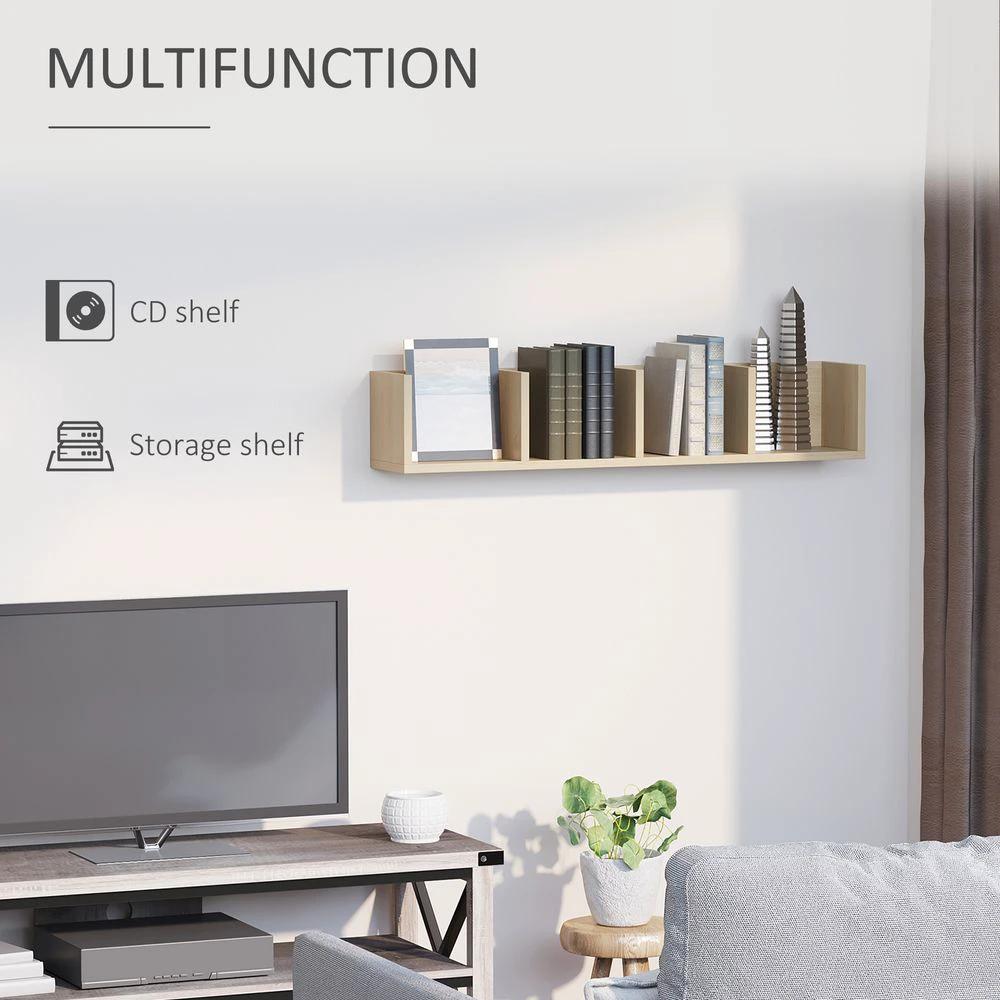 HOMCOM 95Lx17Wx16.5H cm Multi-Media Storage Wooden Shelf - Uncategorized TV Unit