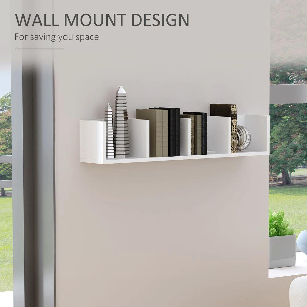 HOMCOM Multi-Media Wooden Shelf-White Home - Uncategorized TV Unit