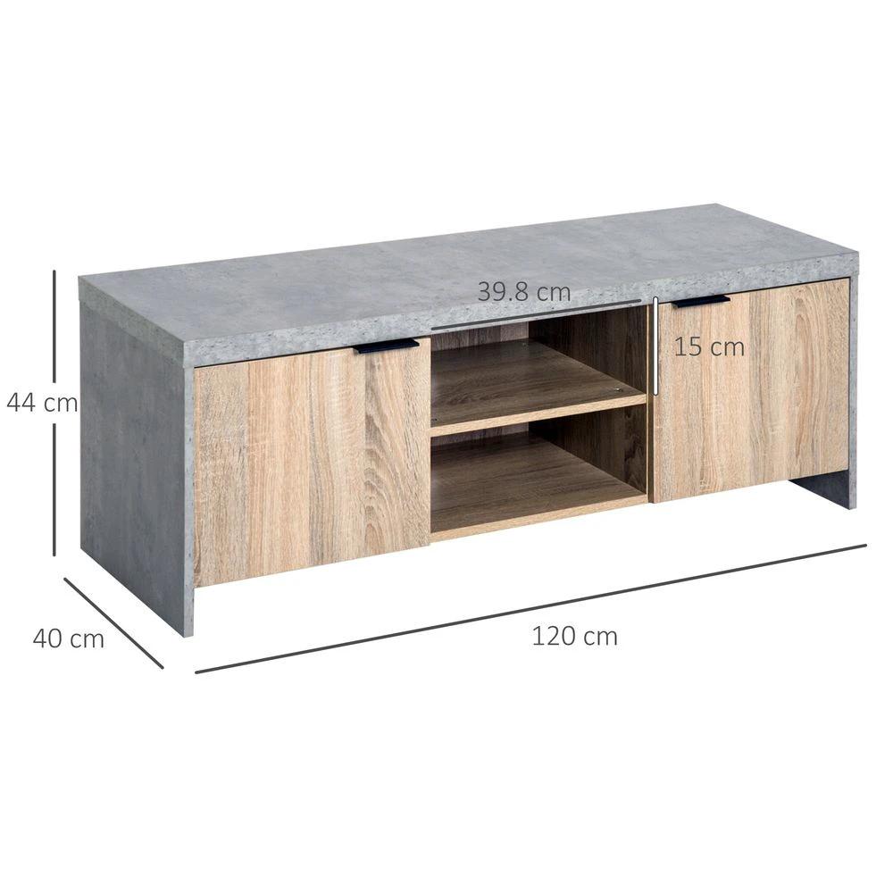 Wooden TV Stand Cabinet Home Media Center DVD CD Storage Unit Grey by HOMCOM