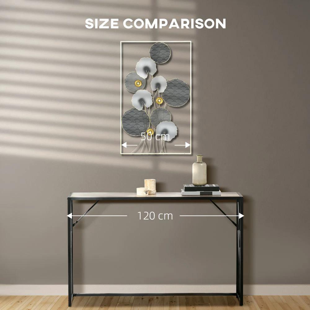 3D Homcom Metal Wall Art Leaves for Home Decor, Hanging Wall Sculpture, Gold by HOMCOM