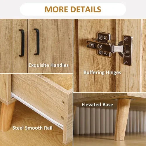 HOMCOM 2 Door Wardrobe, Modern Wardrobe w/ 2 Drawer, Hanging Rail for Bedroom Natural - Wardrobe