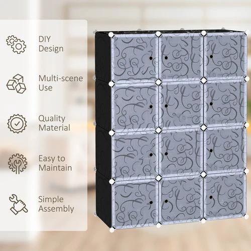 HOMCOM DIY Wardrobe Portable Interlocking Plastic Modular Closet Cube - Uncategorized Wardrobe
