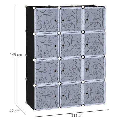 HOMCOM DIY Wardrobe Portable Interlocking Plastic Modular Closet Cube - Uncategorized Wardrobe