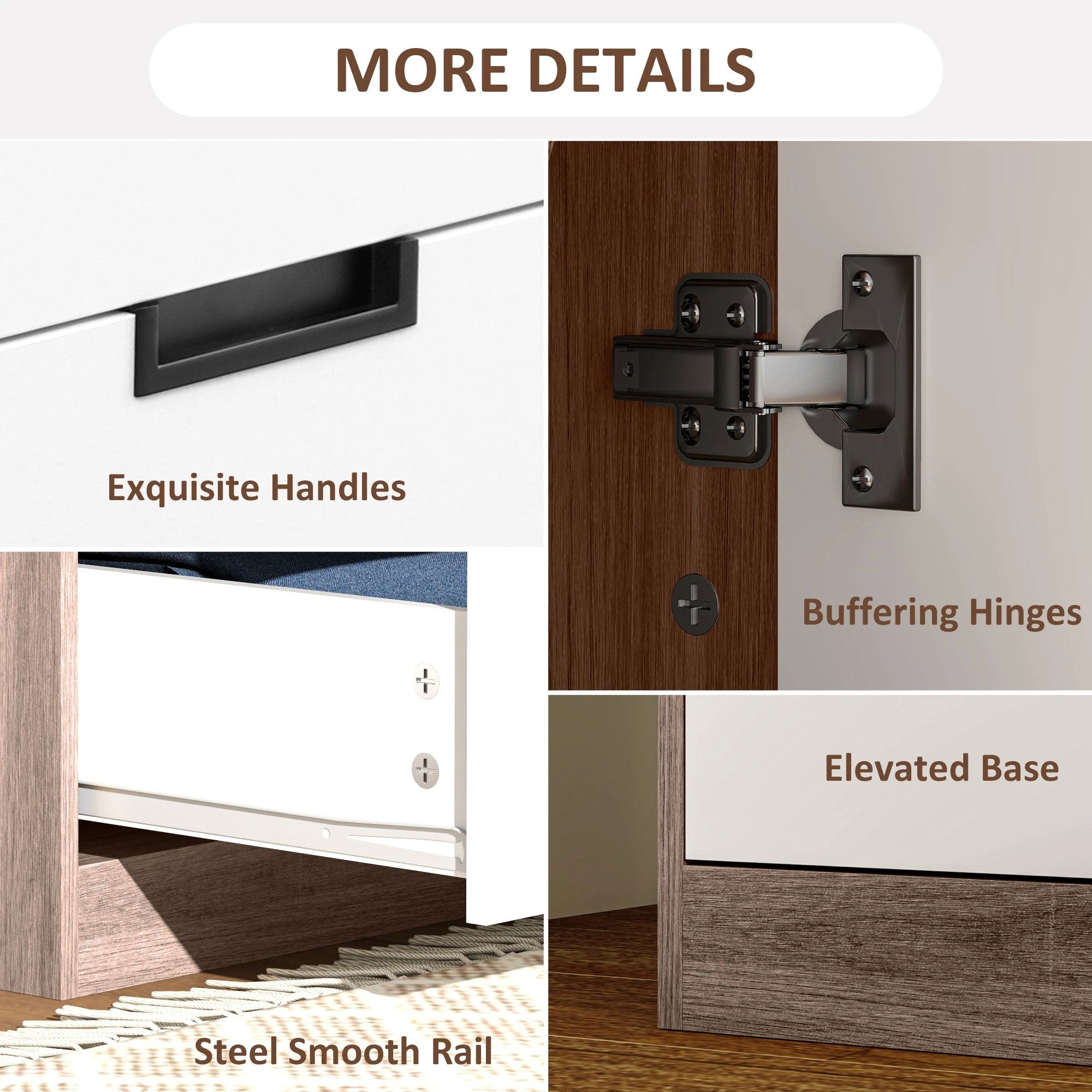 HOMCOM 2 Door Wardrobe Brown Wardrobe with 3 Drawer and Hanging Rod Brown by HOMCOM