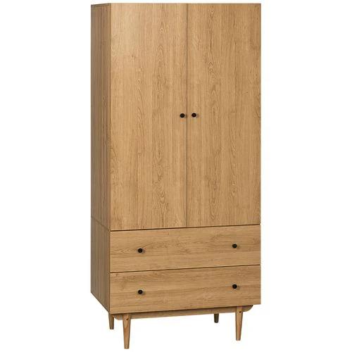 Modern Wardrobe with 2 Drawers, Hanging Rail, Clothes Organizer for Bedroom by HOMCOM
