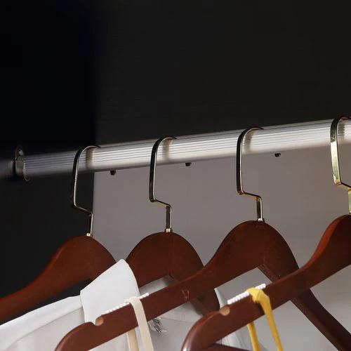 HOMCOM Rolling Open Wardrobe Hanging Rail Storage Shelves for Clothes, Black - Wardrobe