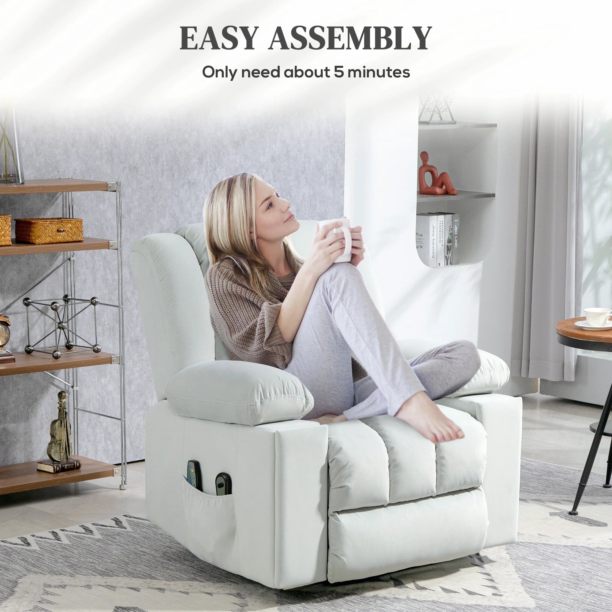 HOMCOM Power Lift Recliner Chair with Vibration Massage, USB by HOMCOM