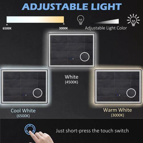 kleankin kleankin LED Lighted Bathroom Mirror with 3X Magnifying Mirror, Anti-Fog - Uncategorized Bathroom Lights