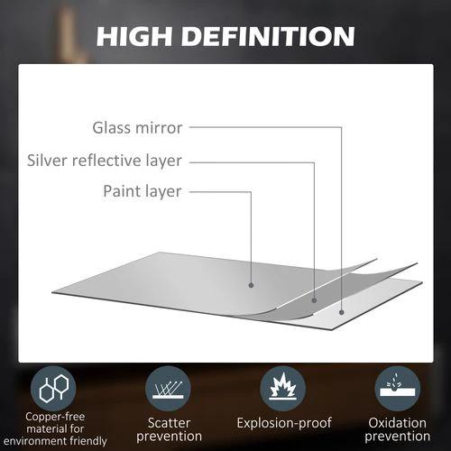 kleankin kleankin LED Lighted Bathroom Mirror with 3X Magnifying Mirror, Anti-Fog - Uncategorized Bathroom Lights