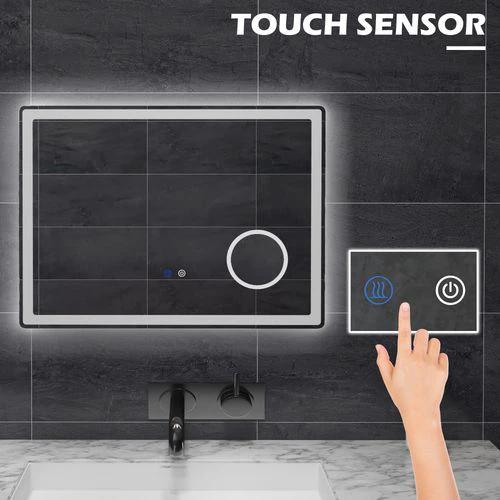 kleankin kleankin LED Lighted Bathroom Mirror with 3X Magnifying Mirror, Anti-Fog - Uncategorized Bathroom Lights