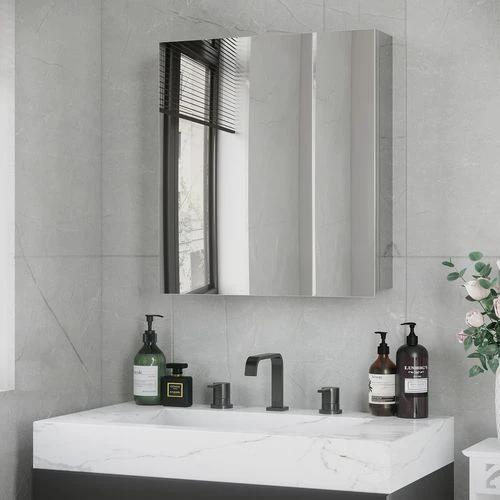kleankin Medicine Cabinet with Mirror, Wall-Mounted Bathroom Mirror Cabinet by kleankin