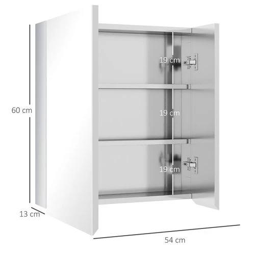 kleankin kleankin Medicine Cabinet with Mirror, Wall-Mounted Bathroom Mirror Cabinet -
