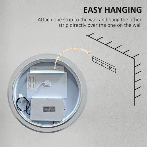 kleankin Dimmable Bathroom Mirror with LED Lights, 3 Colours, Defogging Film by kleankin