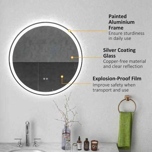 kleankin Dimmable Bathroom Mirror with LED Lights, 3 Colours, Defogging Film by kleankin