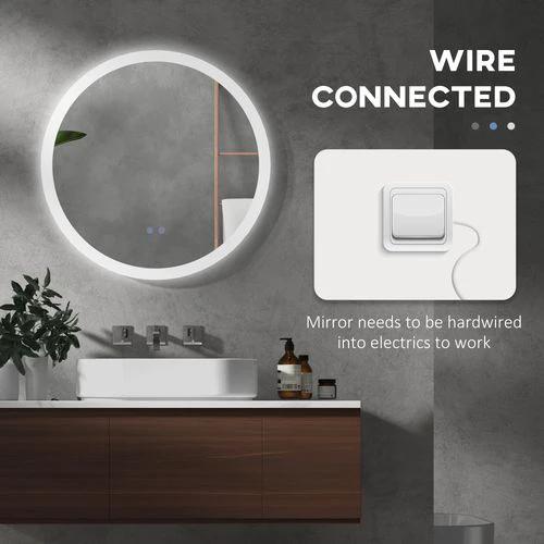 kleankin kleankin Illuminated Bathroom Mirror with LED Lights, 3 Colours, Defogging Film - Mirror