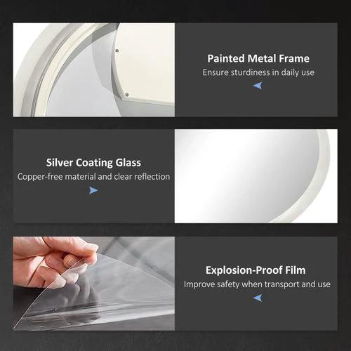 kleankin Illuminated Bathroom Mirror with LED Lights, 3 Colours, Defogging Film by kleankin