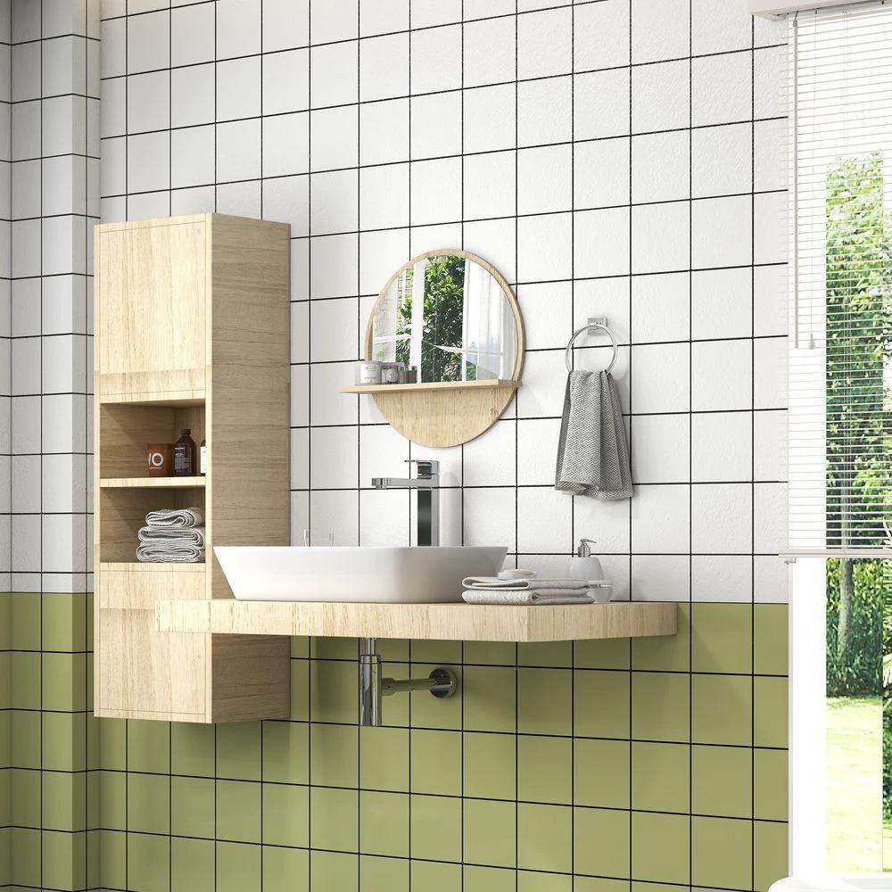 kleankin kleankin Wall Mounted Bathroom Mirror Framed Makeup Mirror for Home Decoration - Mirror