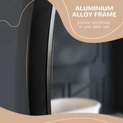 Modern Wall-mounted Vanity Mirror for Bedroom Bathroom Washroom, Black, 40x40cm by kleankin