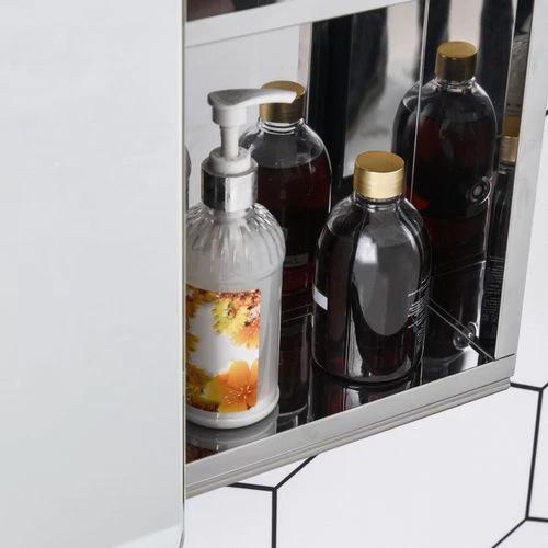 kleankin On-Wall Mounted Bathroom Storage Cabinet w/Sliding Mirror Door Steel Frame - Mirror