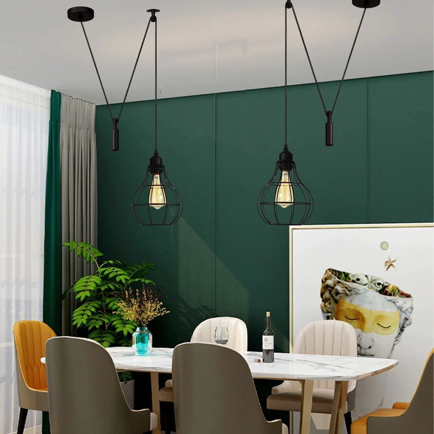 Ledsone Hanging Pendant Lamp Retro Industrial Vintage Light - Pendant Lights