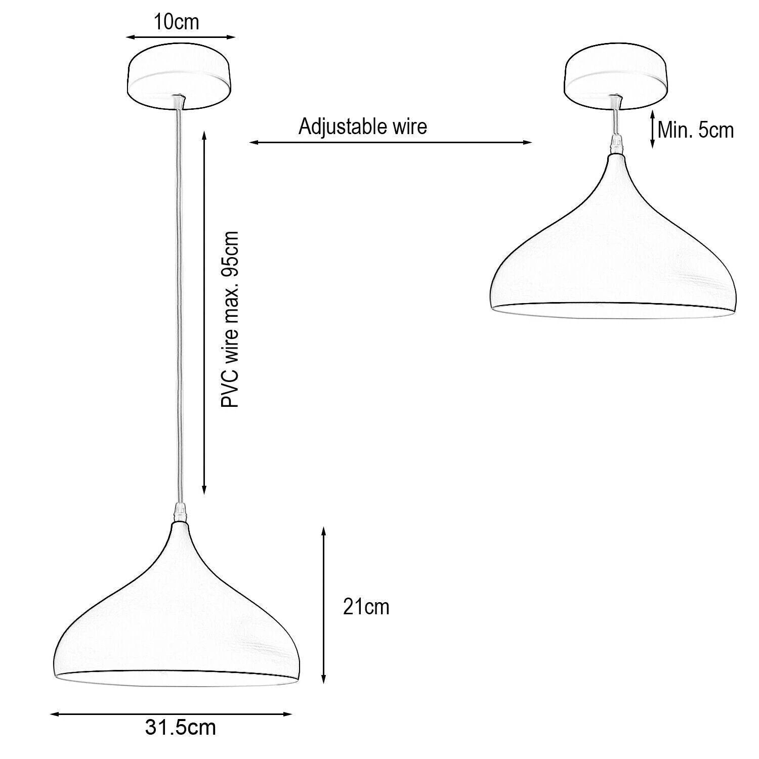 Ledsone E27 Retro Modern Vintage Metal Ceiling Pendant Light Industrial Pendant Light Shade - Pendant Lights