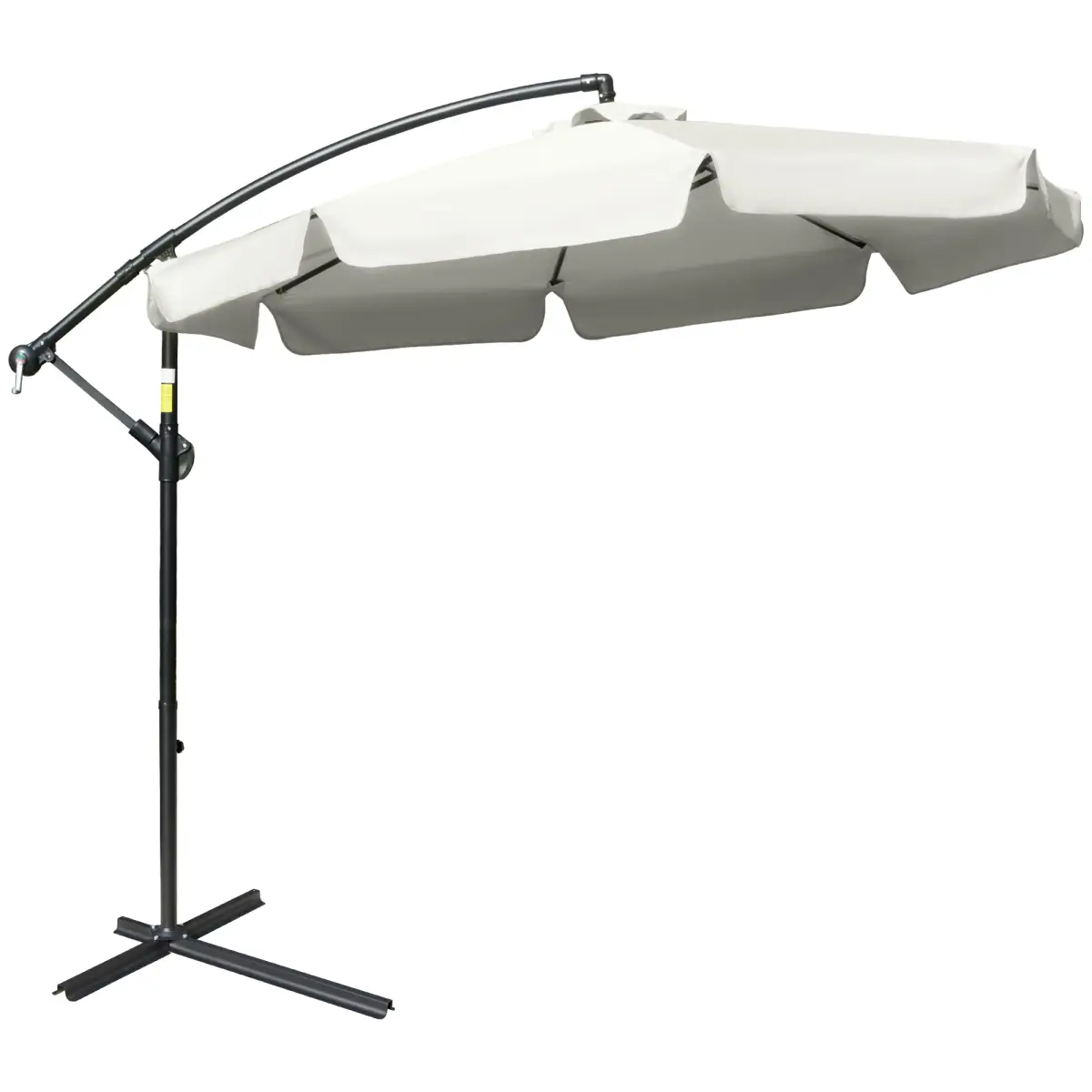Outsunny 2.7m Garden Banana Parasol Cantilever Crank Cream White - Parasol